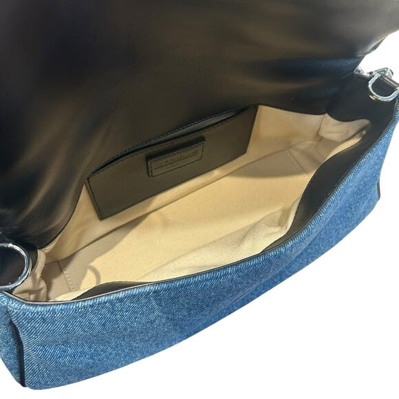 Jacquemus Denim Le Petit Bambimou Shoulder Bag with Removable Shoulder Strap - Picture 9 of 13